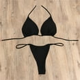 thumbnail image 3 of MSJUHEG Spaghetti Straps,High Cut Swimsuit,Bathing Suit for Women,Thong Bikini Sets for Women,Boho Swimsuits for Women,2 Piece Bikini Sets,Bikinis Set Black S, 3 of 3