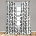 thumbnail image 5 of Jungle Curtains 2 Panels Set, Natural Environment Theme Ecology Inspired Design with Exotic Forest Leaves, Window Drapes for Living Room Bedroom, 56"W X 63"L, Black and White, by Ambesonne, 5 of 5