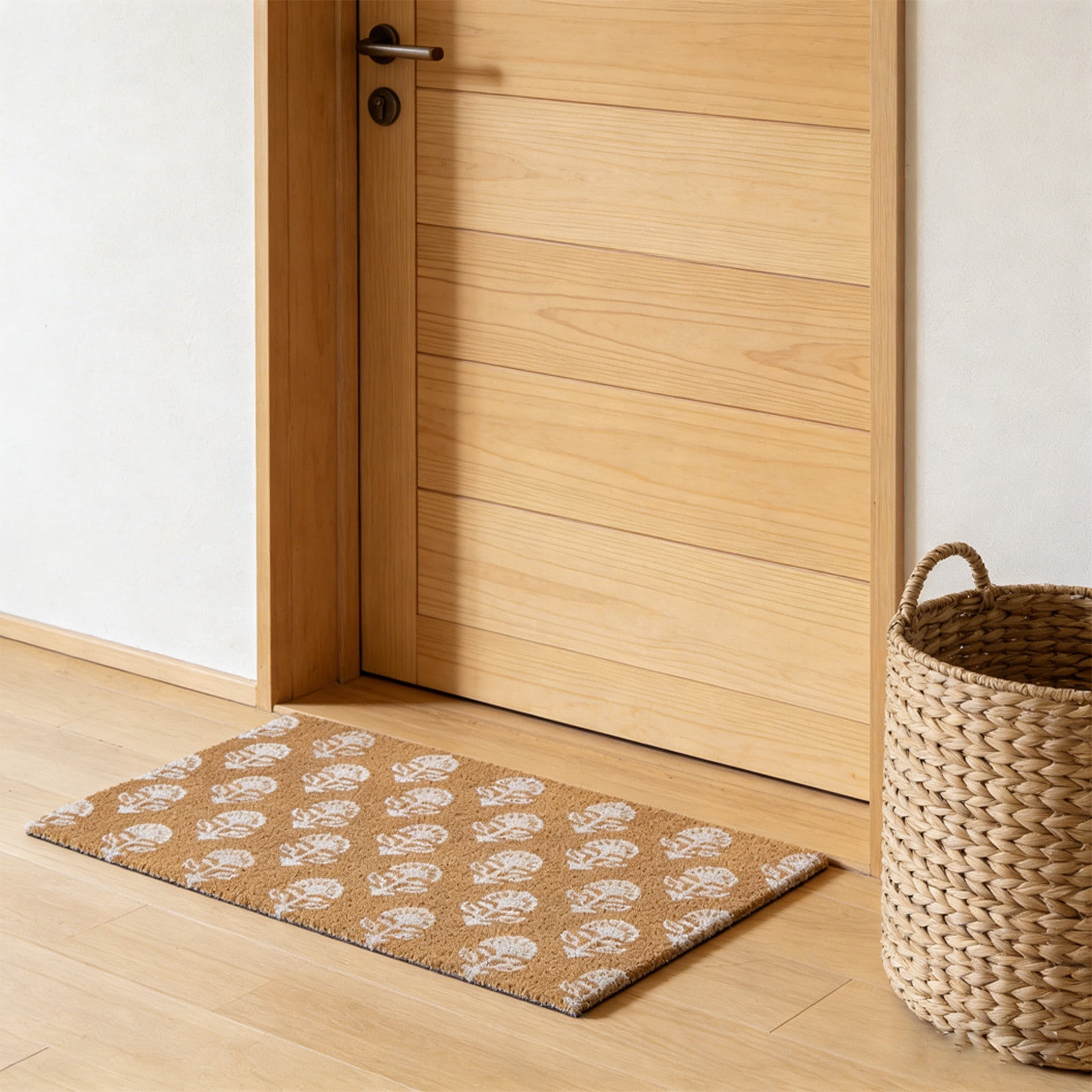 Bxaolu Welcome Doormat Outdoor Indoor Entrance Floral Door Mat Non Slip Entryway Front Back Door Floor Mat Inside Outside Washable Carpet Mat for Patio Hallway Porch, 19.6"x31.5"