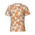 thumbnail image 4 of Vsdgher Corgi Animal Print Men's Dry Fit Mesh Athletic Shirts Moisture Wicking Tennis T-Shirt Tops, 4 of 9