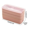 thumbnail image 2 of Matoen Bento Box Adult Lunch Box Portable Multi Layered Picnic Box with Tableware for Office Workers, Pink 900ml, 2 of 4