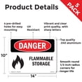thumbnail image 2 of Flammable Storage OSHA Danger Aluminum Sign 14 Inch x 10 Inch - 5 Pack, 2 of 8