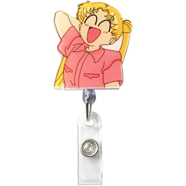 4Pcs Sailor Moon Retractable ID Badge Reel, Japanese Anime Manga