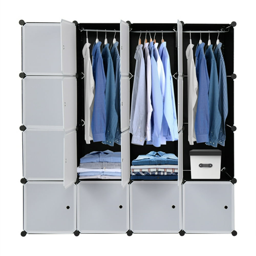 Portable Closet Wardrobe, Cube Storage Organizer, Plastic Storage