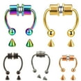 thumbnail image 5 of YongCo Magnetic Septum Nose Ring Horseshoe Fake Nose Ring Hoop Non-Piercing Jewelry Ins, 5 of 11