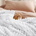thumbnail image 4 of Manta Bedsure Queen GentleSoft Acogedora, forro polar de franela, color blanco, 4 of 8