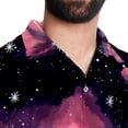 thumbnail image 5 of Starry Sky Flamingo Men's Short Sleeve Button Down Hawaiian Shirts for Summer Beach Casual Printed Style, 5 of 6