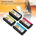 thumbnail image 3 of Ink Cartridges Combo Pack Black Cyan Magenta Yellow, Ink Cartridges Combo Pack High Print Capacity 4Pcs 5 Percent A4 Coverage Smart Chips  for Home, 3 of 7
