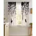 thumbnail image 4 of Spring Botanical Sheer Curtains 54 Inch Length 2 Panels Set for Living Room/Bedroom, Black Eucalyptus Butterfly Rustic Kitchen Curtains Grommet Semi-Sheer Curtains Drapes Window Treatments 42"x54"x2, 4 of 7