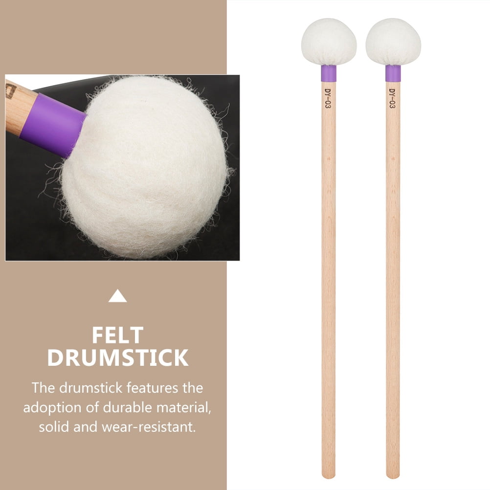 FONDOTIN Drum Mallets Soft Wear-Resistant 2Pcs 15.4x2.4x2.4in