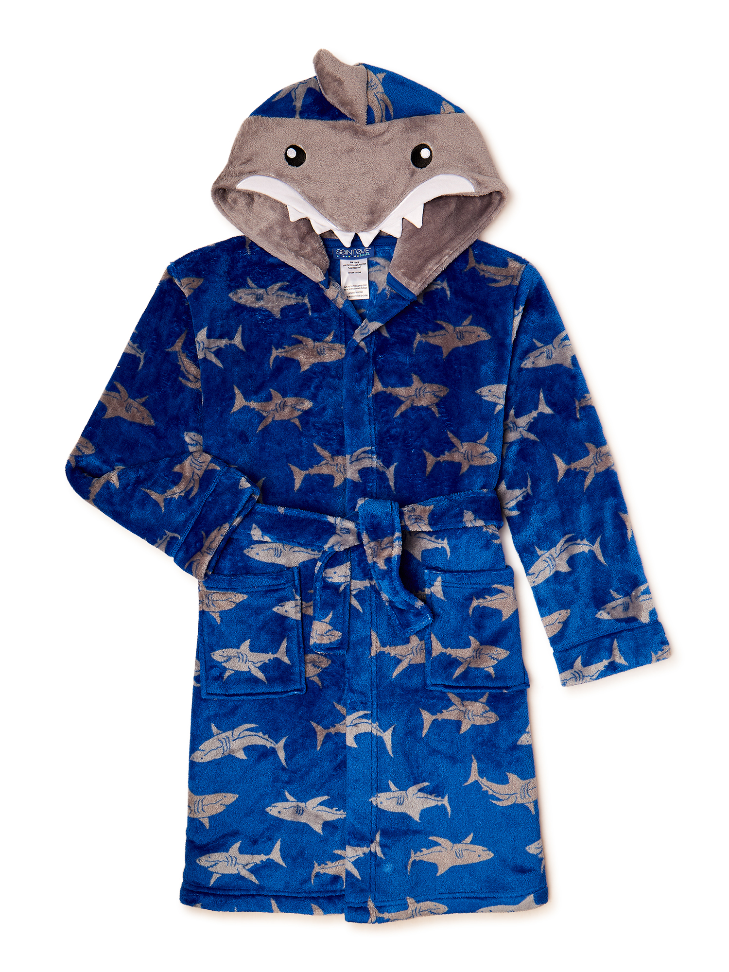 Saint Eve Boys Hooded Shark Plush Fleece Robe, Sizes 4-16 - Walmart.com