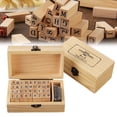 thumbnail image 2 of Wooden Alphabet Letter Number Stamps Multi Purpose Wooden Ink Stamps Set Typewriter Font, 2 of 10