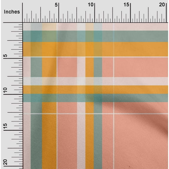 oneOone Viscose Chiffon Fabric Madras Check Print Sewing Fabric BTY 42 Inch Wide