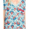 thumbnail image 5 of Casual Nights Women's Rayon Short Sleeve Floral Dorm Sleepwear Nightshirt - Aqua - XX-Large, 5 of 5