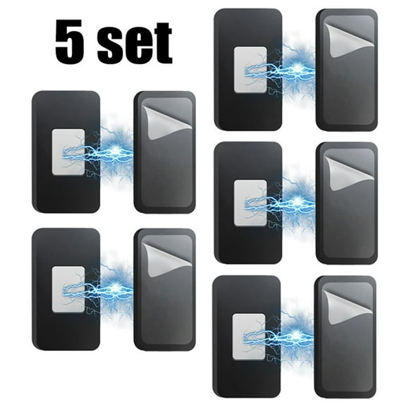 MYG pour Attaches de Tiroir Magnétiques - 5 Aimants Invisibles pour Porte de Placard, Acier Inoxydable, Installation Facile, Maintien Fort, 4x2cm, Noir, pour Amélioration de la Maison