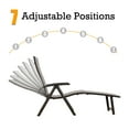 thumbnail image 4 of Kozyard Cozy Aluminum Reclining Lounge Chair - Foldable Outdoor Chaise Lounge with Drink Holder, Weather Free, Adjustable - Assemble-Free (Beige with Blue Strip Cushion), 4 of 7