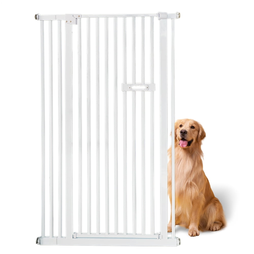 30"-45.7" Wide Cat Gate, Indoor Baby Barrier 59.1in Height, Double Lock System for Baby & Pet Safety