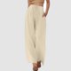 thumbnail image 1 of WILLBEST Pantalones Casuales de Verano para Mujer, de Lino, de Cintura Alta, con Cordón, Pierna Ancha, Cómodos y con Bolsillos para Viajar y Relajarse. Extra Grande, 1 of 4