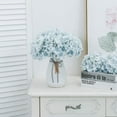 thumbnail image 3 of Hydrangea Artificial Flowers with Stems 12pcs Silk Blue Flower Heads for Office Home Party Wedding Centerpiece Decoration Bouquets DIY Floral Decor (Sky Blue), 3 of 5