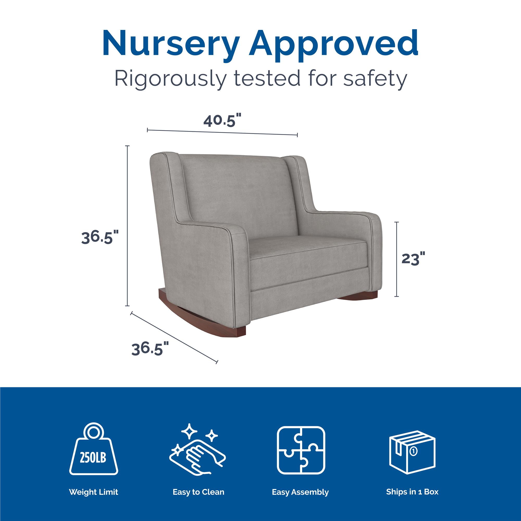 Baby Relax Hadley Upholstered Double Rocker Chair Taupe