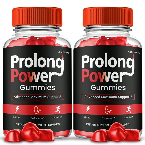 (2 Pack) Prolong Power, Maximum Performance Male Supplement, Prolong Power Gummies for Men, 2 Month Supply