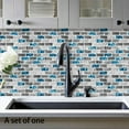 thumbnail image 4 of 2 azulejos vívidos de color azul, azulejos despegables y adhesivos, efecto ladrillo 3D, impermeables, para decoración de salpicadero de cocina, papel tapiz autoadhesivo, 4 of 6