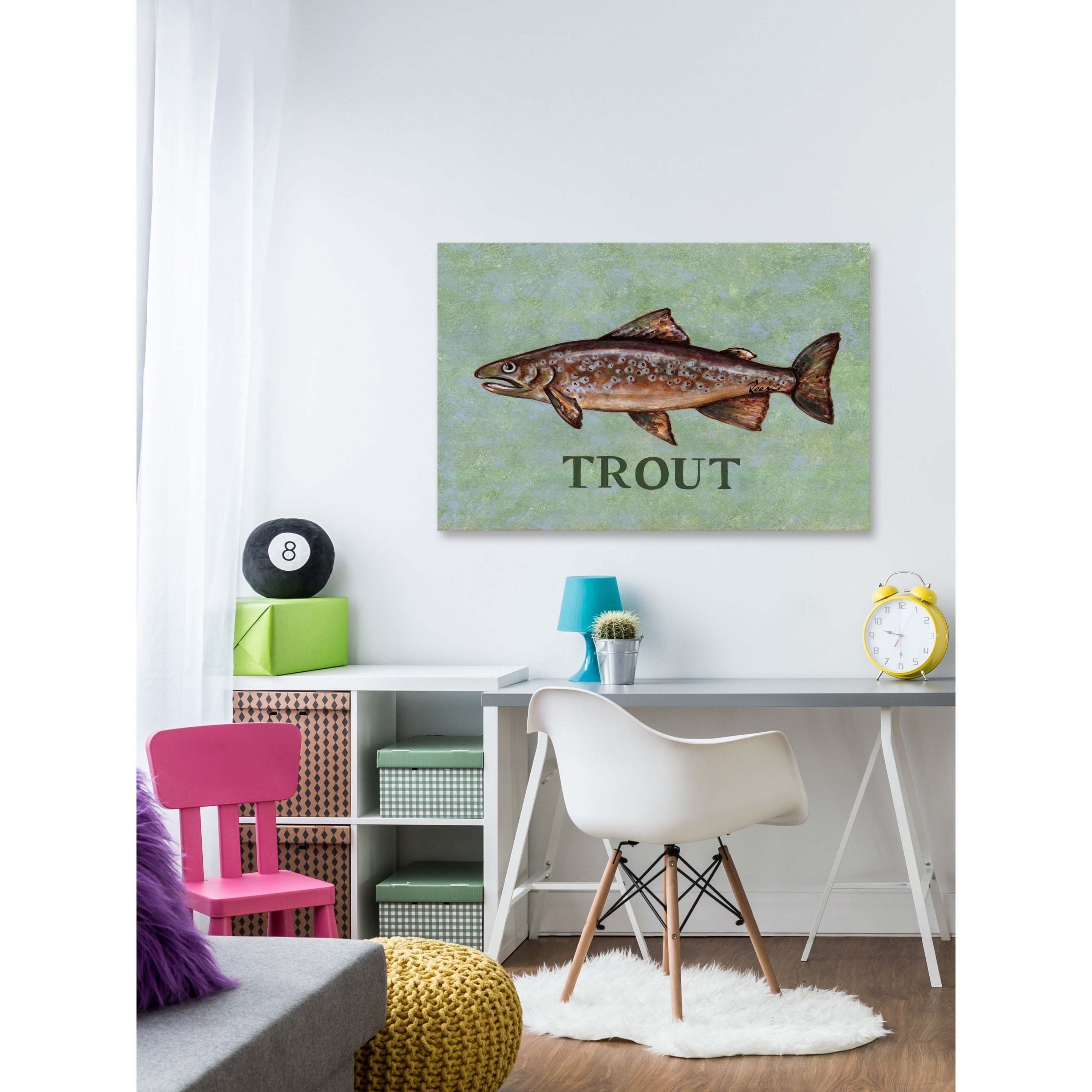 Marmont Hill "Trout" by Reesa Qualia Painting Print on Wrapped Canvas