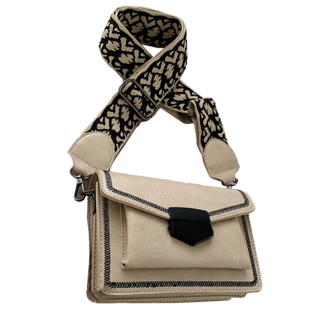 Bolso de un solo hombro para mujer, bolso de mensajero de piel sintética para citas, bolso de mensajero con forma retro