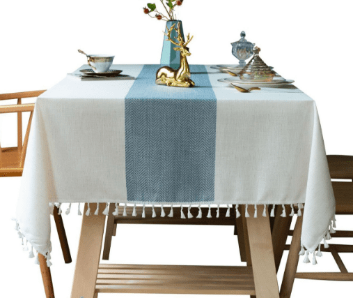 Laolitou Tablecloth for Dining Table Rustic Farmhouse Kitchen Table Cloth  Coffee Table Cover, Cotton Linen Fabric Small Rectangle Tablecloths, Beige,  Blue Stripe, 55x102 Inch - Yahoo Shopping