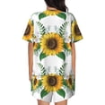 thumbnail image 3 of Naloa Sunflowers (2) Women's Short-Sleeved Pajama Set, Loungewear, Summer pajamas, Breathable Cozy - X-Large, 3 of 9
