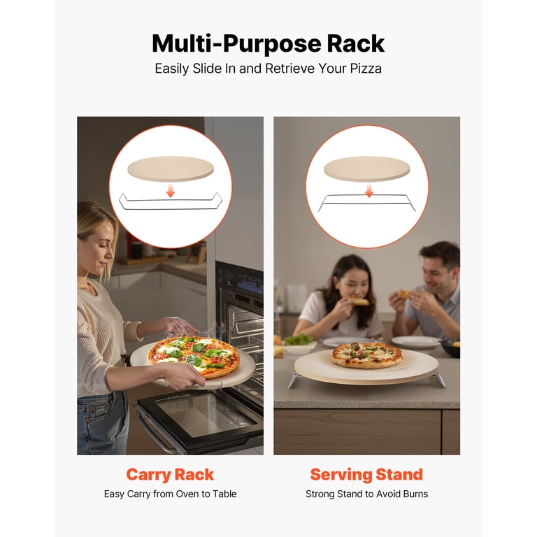 KFFKFF 16-Inch Round Cordierite Pizza Stone with Stand photo 4