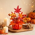 thumbnail image 3 of WYBXZ Style A Artificial Pumpkin Floral Centerpiece, Summer Table Decor with Maple Leaves, Harvest Accent (143), 3 of 7