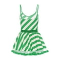 thumbnail image 4 of Eandarui Women's Candy Cane Tutu Dance Dress Sequins Adorned Stripe Print Christmas Fancy Dress Up Green XL, 4 of 7