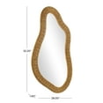 thumbnail image 3 of DecMode 28" x 52" Brown Handmade Woven Oval Abstract Wall Mirror, 3 of 9