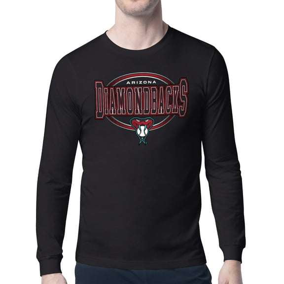 Men's Starter Black Arizona Diamondbacks Team Track Graphic Long Sleeve T-Shirt