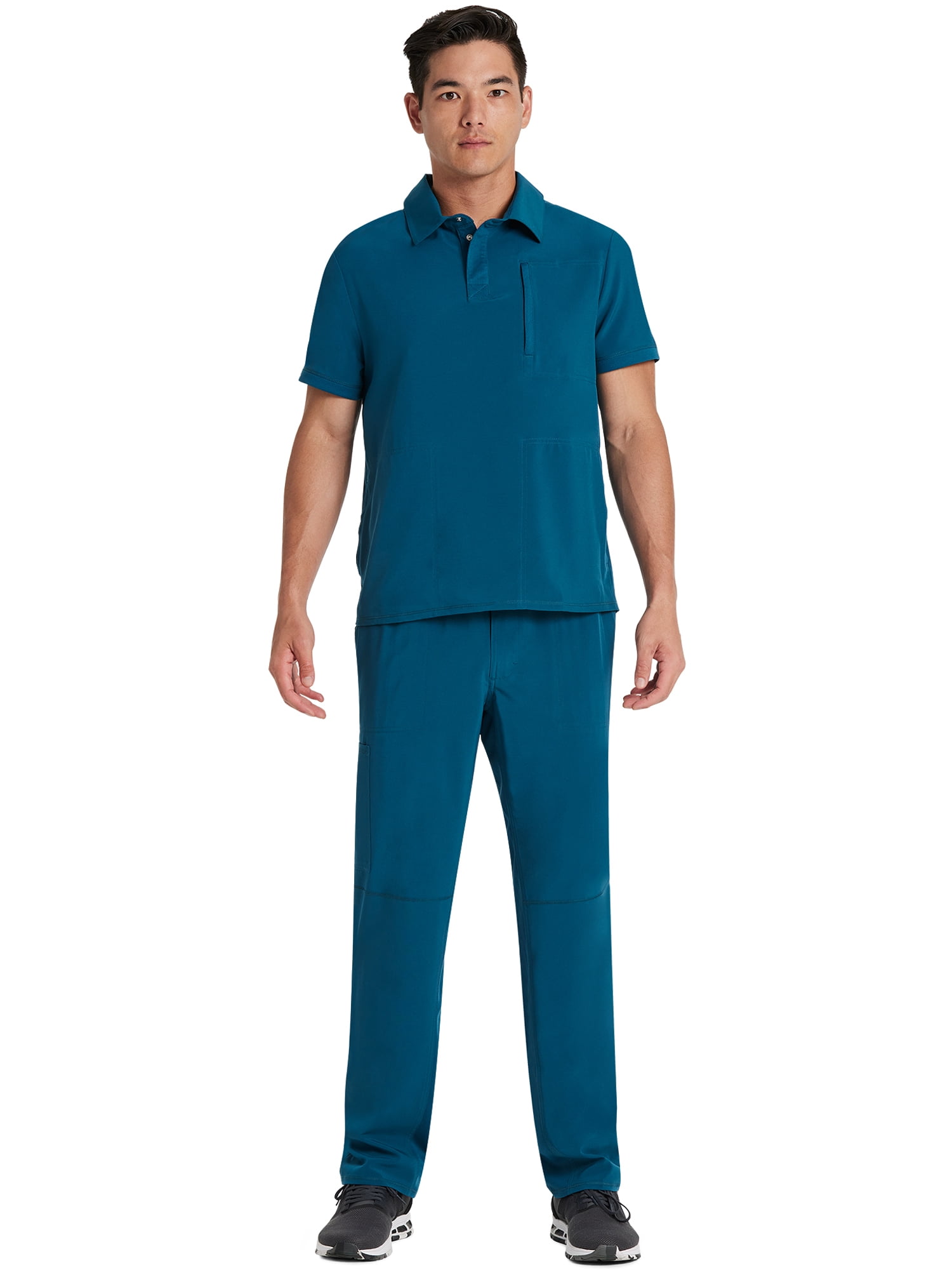 Scrubstar Men's Premium Performance Stretch Polo Scrub Top, Sizes XS-3XL