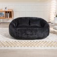 thumbnail image 6 of Comfortable Bean Bag Sofa with High Back, Durable Lazy Sofa with High Density Filling Particles, for Living Room, Balcony, Black, 6 of 9
