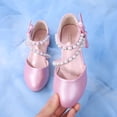 thumbnail image 4 of Girls Dress Shoes Mary Jane Flower Girl Low Heels Princess Shoes for Wedding Party, 4 of 8