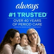 Always Ultra Thin Overnight Pads with Wings, Size 4, Overnight, 50 Count