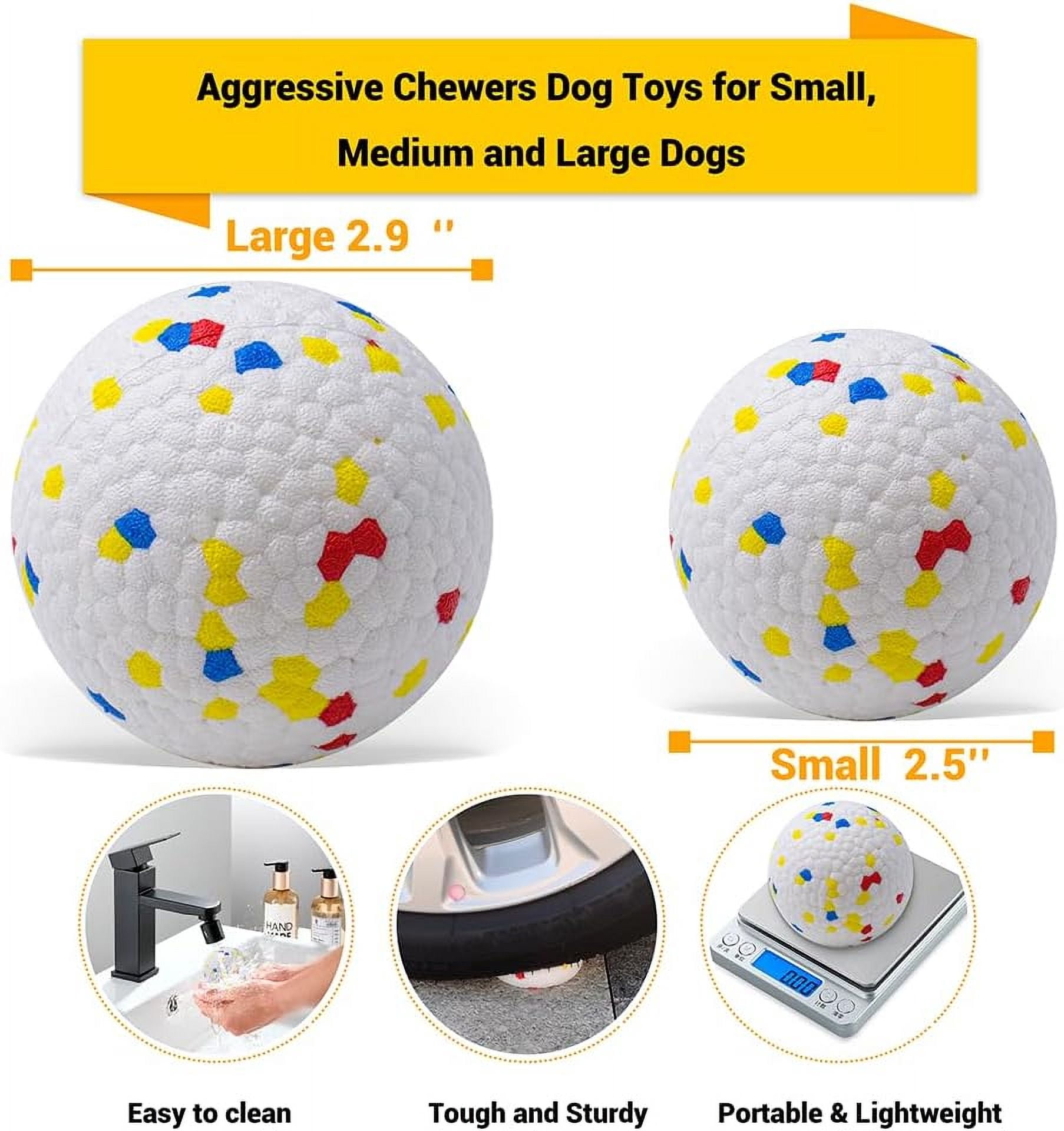 Dog Balls Toys for Aggressive Chewers, Indestructible Durable Bouncy Floating Balls for Dogs to Fetch, Durable Solid Rubber Ball for Training Dog Toy Ball-Red (Pack of 1),Small