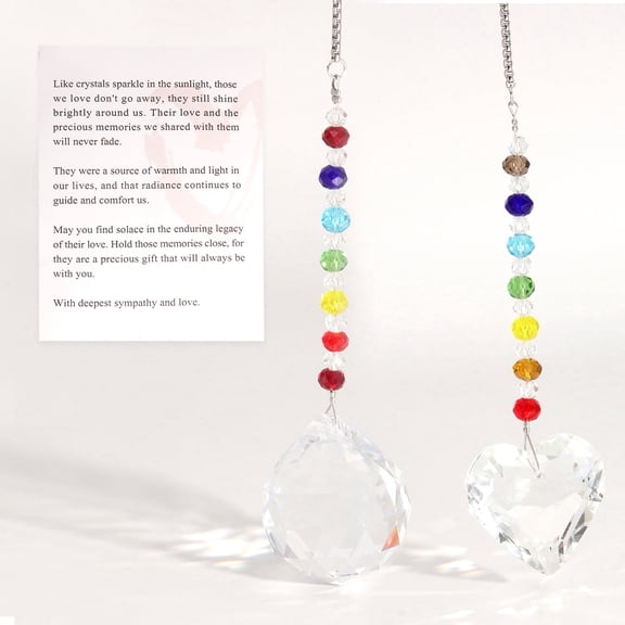 Style-Carry 2 Pack 15-inch Crystal Ball Prism Suncatchers, Colorful Rainbow Hanging Sun Catchers for Indoor Home Decor, Gift for Women