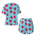 thumbnail image 6 of Rocae Strawberries for Two Piece Sleepwear Pajamas Sets for Women Soft Short-Sleeved Pjs with Lounge Shorts 4X-Large, 6 of 9