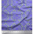 thumbnail image 1 of Soimoi Purple Viscose Chiffon Fabric Leaves Damask Print Fabric by the Yard 42 Inch Wide, 1 of 5