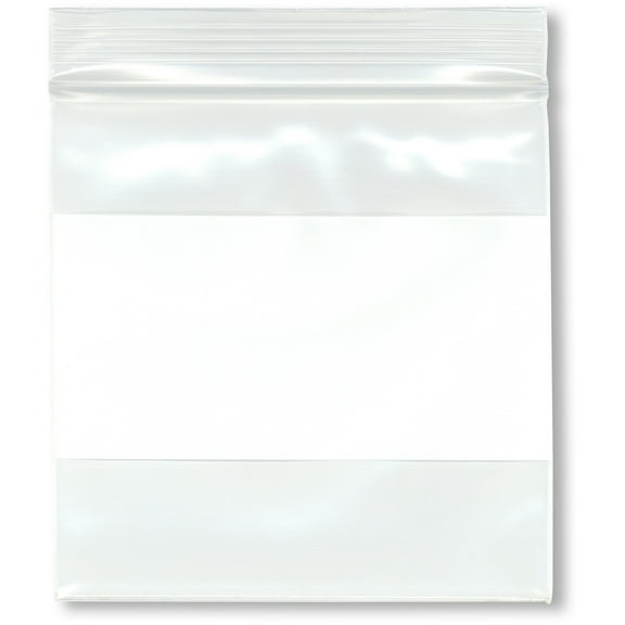 Plymor 4" x 4" (Pack of 100), 4 Mil Heavy Duty White-Block Zipper Reclosable Plastic Bags
