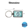 thumbnail image 3 of Abstract Teal Blue Dream Catcher Southwestern Design Metal Rectangle Keychain, 3 of 7