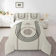 thumbnail image 2 of Manfei Modern Geometric Stripes King Size Comforter Sets,Geometric Lines Bedding Comforter Set,Beige Brown Black Bedding Set For Child,Luxury Bedroom Decor Reversible,3pcs, 2 of 8