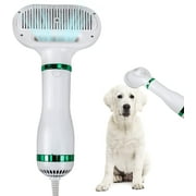 Pet Hair Dryer Professional Dog Hair Grooming Dryer with Slicker Brush Low Noise Portable Dog Blower with Comb 2 in 1 Home Pet Care for Small and Medium Dogs and Cats (White)
