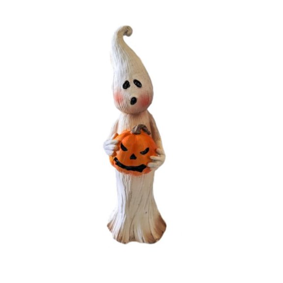 Miniature Halloween Ghost Figurine, 5.9 Inch Resin Ghost Tabletop Ornament, Cute Holiday Decoration for Home Party Desk Office Display, Halloween Decor