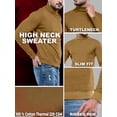 thumbnail image 4 of Mens Mustard Turtleneck Sweater Soft Lightweight Casual Long Sleeve Shirt Krash-M, 4 of 7