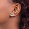 thumbnail image 4 of FJC Finejewelers 925 Sterling Silver Button  Polished CZ Open Butterfly Post Earrings 13 x 17 mm, 4 of 6
